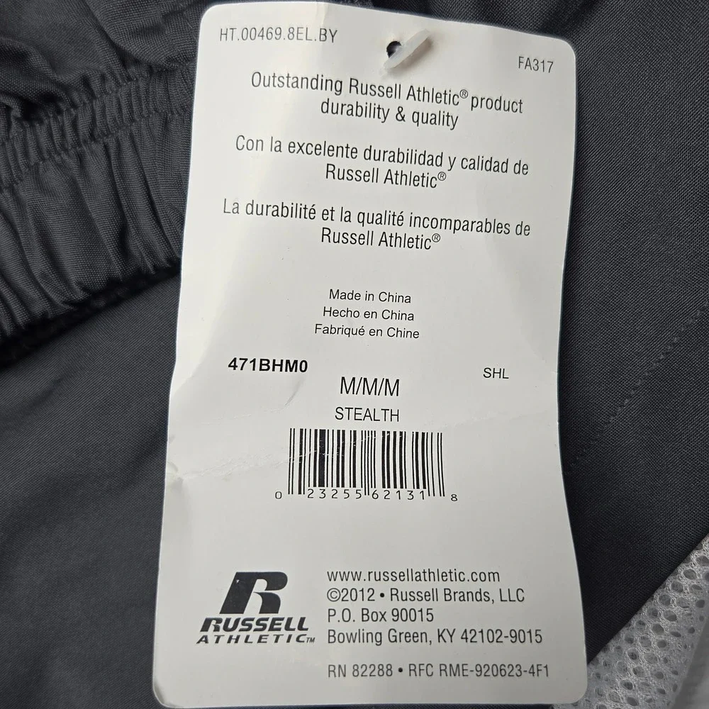 Ohio University Russell Athletic Rain Jacket Sz M Gray Hooded Windbreaker NWT